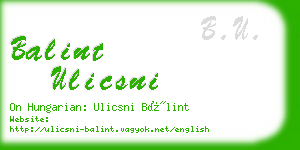 balint ulicsni business card